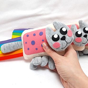 Куклы и игрушки ручной работы. Ярмарка Мастеров - ручная работа Nyancat нянкэт мини, мягкая игрушка няшный кот Nyan Cat. Handmade.
