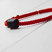 Украшения handmade. Livemaster - original item Tibetan style bracelet Red thread with black tourmaline. Handmade.