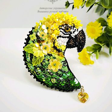 Украшения ручной работы. Ярмарка Мастеров - ручная работа Брошь Попугай. Handmade.