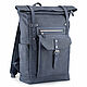 Men's leather backpack 'Orlando' (blue crazy). Backpacks. Russian leather Guild. My Livemaster. Фото №6