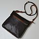 Brown leather bag with pockets. Crossbody bag. J.P.-Handmade Designer Bags. My Livemaster. Фото №4