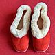 Mouton chuvyaks on soft soles red. Slippers. Warm gift. Online shopping on My Livemaster.  Фото №2