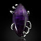 Перстень серебряный Когти Дракона с аметистом. Кольца. Aventure.Jewelry. Интернет-магазин Ярмарка Мастеров.  Фото №2