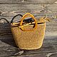 Сумка из джута с деревянными ручками. Сумка-тоут. Tatyana_And_Bags. Интернет-магазин Ярмарка Мастеров.  Фото №2