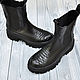 Women's ankle boots made of genuine leather with python leather inserts, Ankle boot, St. Petersburg,  Фото №1