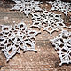Snowflakes 6 pieces set of white knitted 10 cm (2B). Christmas decorations. BarminaStudio (Marina)/Crochet (barmar). My Livemaster. Фото №4