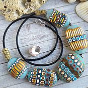 SUMMER Boho necklace made of polymer clay. necklace Hryvnia