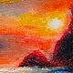Order  ' Sunset on the sea' miniature in oil. flamemilady. Livemaster. . Pictures Фото №3
