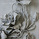 "Плетистая роза", барельеф из гипса. Панно. Евгения Школа. Ярмарка Мастеров.  Фото №5