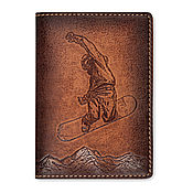 "Навстречу приключениям" кожаная обложка для паспорта