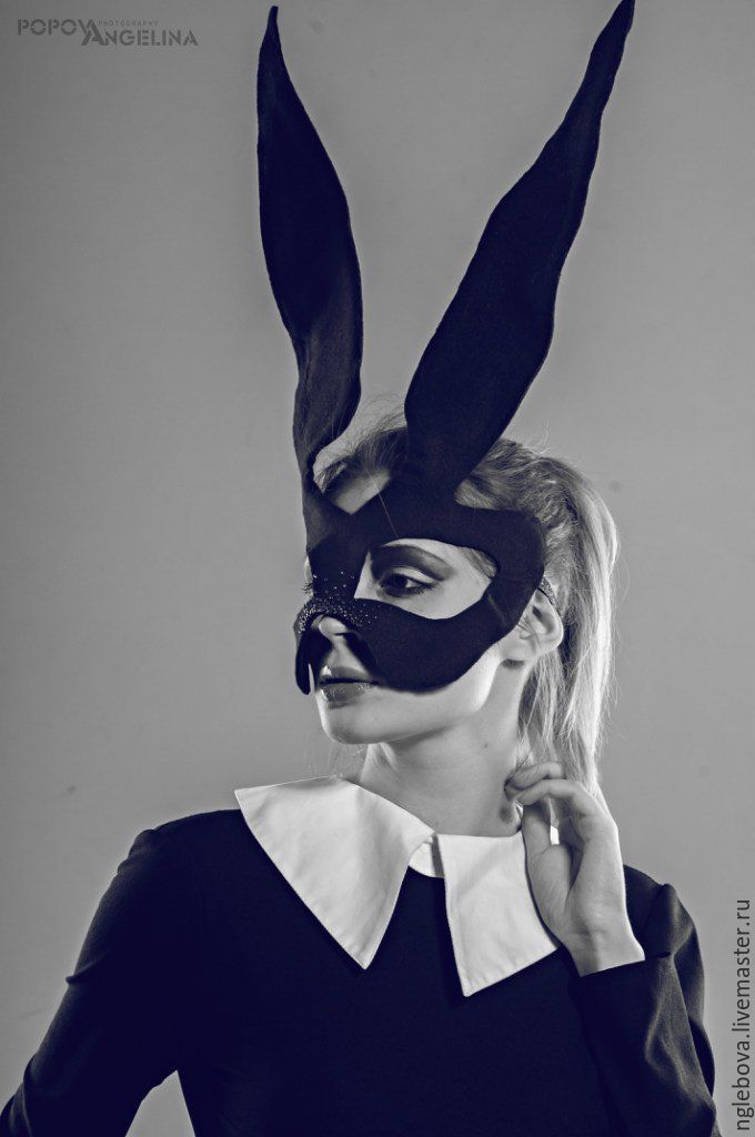 Зайцева маска. Маска заяц. Маска "кролик". Карнавальная маска кролика. Фотосессия в маске кролика.