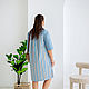 NATALINI Платье-рубашка из Итальянского хлопка, цвет  голубой с рыжим. Платья. NATALINI. Ярмарка Мастеров.  Фото №4