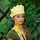 Шляпа  "Желтая корона"". Шляпы. 'Akylina-Радужный дракон' (akylinaaa). Интернет-магазин Ярмарка Мастеров.  Фото №2