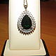 pendant 'Emerald heart' from 925 sterling silver with quartz, Pendants, Krasnodar,  Фото №1