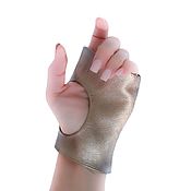Аксессуары handmade. Livemaster - original item Gloves Leather mittens Silver. evening accessory. Handmade.