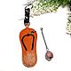keychain: Keychain for keys 'Orange-black'. Key chain. AGAT Galina. My Livemaster. Фото №4