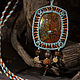 Macrame pendant with Sarinite 'Altai Treasury', Pendants, St. Petersburg,  Фото №1