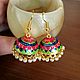 Ethnic blue earrings, Earrings, Mezhdurechensk,  Фото №1