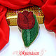 Brooch-pin: red Tulip made of beads, Brooches, Moscow,  Фото №1