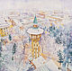 Watercolor drawing Fairy tales of snow new year's gift, Pictures, Moscow,  Фото №1