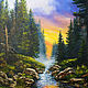 Filin-artpe Sunset oil Painting on canvas- " Forest sunset", Pictures, Minsk,  Фото №1