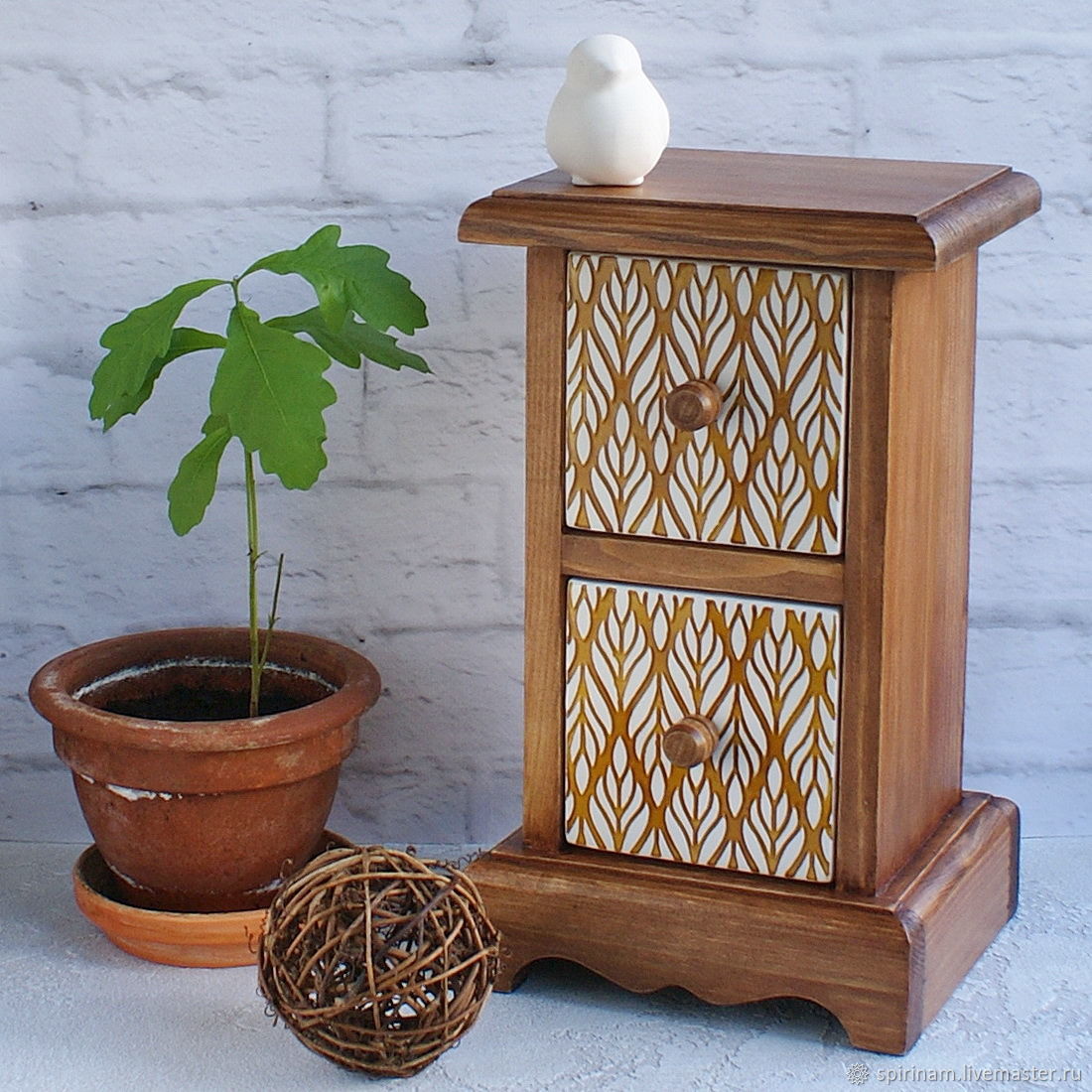 Деревянный мини комодик в скандинавском стиле, сканди декор – купить на ...