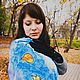 Батик палантин "Осенняя лазурь", Палантины, Старый Оскол,  Фото №1