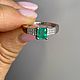 Заказать 17.5 Кольцо с натуральным Изумрудом 0.90 ct. Елена. Ярмарка Мастеров. . Кольца Фото №3