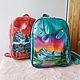Mochilas de cuero con grabado y pintado a medida. Backpacks. Innela- авторские кожаные сумки на заказ.. My Livemaster. Фото №6