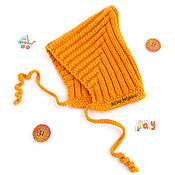 Одежда детская handmade. Livemaster - original item Hats: knitted elf beanie for girl orange. Handmade.