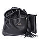 Bag with cosmetic bag String bag black Bag large Package Shopper Bag. String bag. BagsByKaterinaKlestova (kklestova). My Livemaster. Фото №4