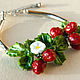 'Forest strawberry': lampwork bracelet red berries, Bead bracelet, St. Petersburg,  Фото №1