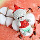 Bear watermelon knitted toy in clothing, Stuffed Toys, Sosnovyj Bor,  Фото №1