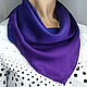 Order Handkerchief Batik Blue with purple Gradient Silk 100% satin. Silk Batik Watercolor ..VikoBatik... Livemaster. . Shawls1 Фото №3