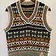 Заказать Walnut V/Жаккардовый жилет из твида и альпаки S/M Fair isle vest. Sculptural Crochet. Ярмарка Мастеров. . Жилеты Фото №3