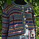 Clothing. Sweatshirts and sweaters. cardigans. Fair masters - handmade. Knitted cardigan. Cardigan knitted `Rowan`.Bomber. Blue, Burgundy.Handmade. Shop masters of Dominica.

