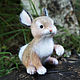 Rabbit Valka Interior felted toy made of wool, Felted Toy, Zeya,  Фото №1
