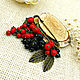 Brooch-pin 'Currant', natural stones, handmade. Brooches. Beaded jewelry. Online shopping on My Livemaster.  Фото №2