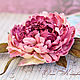 Leather flowers Luxury Peony Brooch in gift large, Brooches, Kursk,  Фото №1