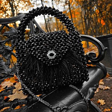 Сумки ручной работы. Ярмарка Мастеров - ручная работа Сумка с перьями  La Plume (black). Handmade.