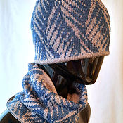 Аксессуары ручной работы. Ярмарка Мастеров - ручная работа Accessories kits: Blue hat and Snood set winter 204. Handmade.