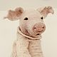 Art doll Pig. Soft toy.Wool and silk, Stuffed Toys, St. Petersburg,  Фото №1