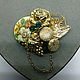 Винтаж: Фарфоровая чешская брошь .Цветы . Броши винтажные. Bijoux vintage. Интернет-магазин Ярмарка Мастеров.  Фото №2