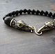 The ravens of Odin ,a bracelet of natural stone ,men's bracelet ,bracelet, Bead bracelet, Volgograd,  Фото №1