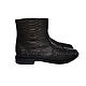 boots Python. Men's winter boots from Python to fur. Stylish men's shoes Python skin handmade. The author's men's shoes custom. Mens boots leather zippered pitonov.
