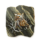 Сувениры и подарки handmade. Livemaster - original item Owl Magnet stone Jasper Souvenirs of Altai. Handmade.
