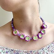 Украшения handmade. Livemaster - original item Necklace: Lilac buttercups. Handmade.