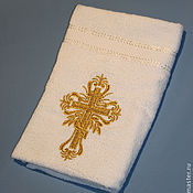 Работы для детей, handmade. Livemaster - original item Baptismal towel 