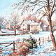 Watercolor painting 'First snow.', Pictures, Moscow,  Фото №1