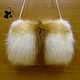 Fur clutch bag from the fur of the red Fox. Stylish ladies accessory